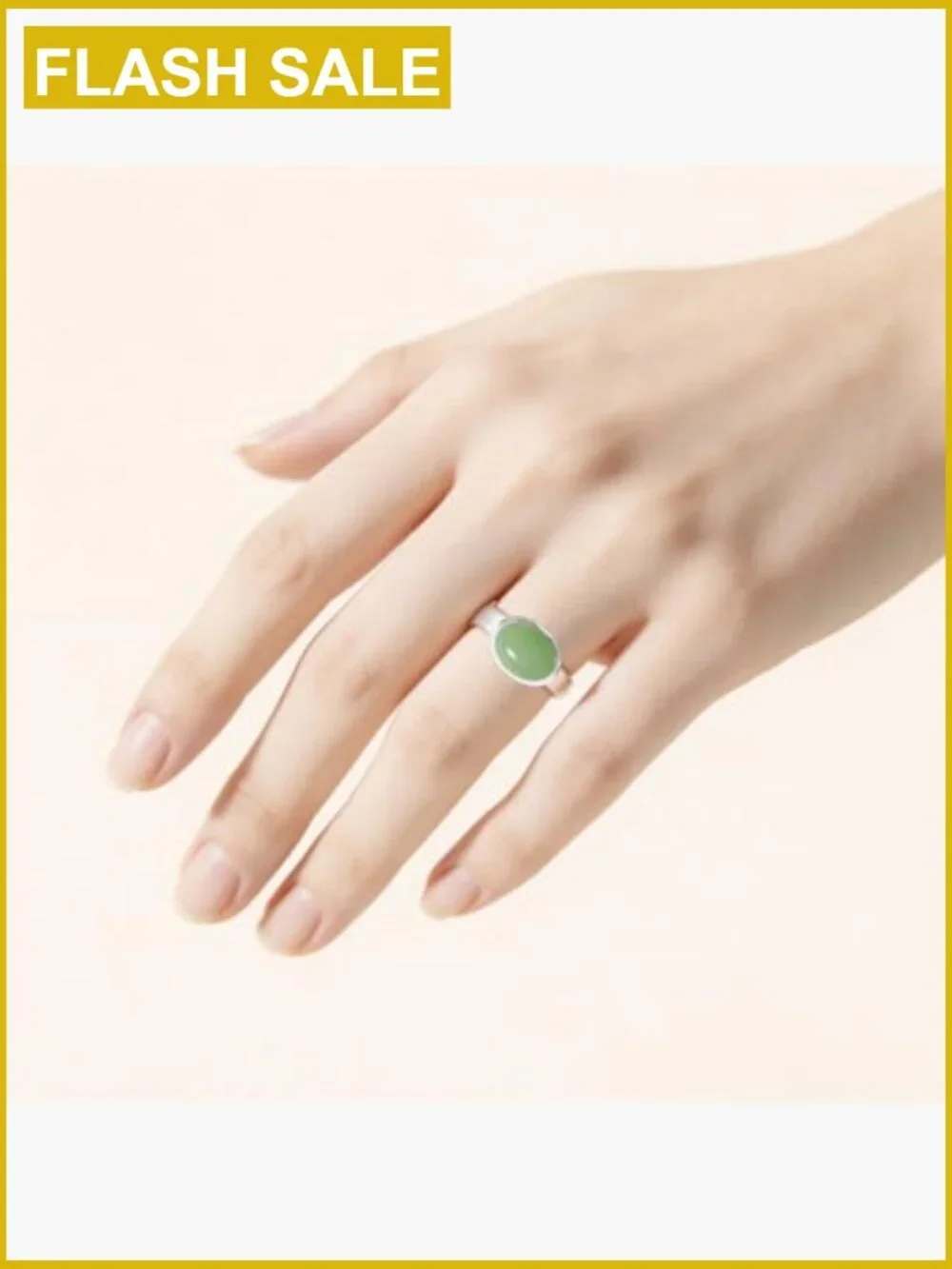 Sterling Silver Oval Gemstone Ring Simple Classic Natural Quartz Ring Women Gift